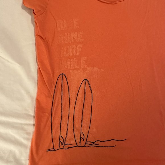 Life Is Good cotton "surfer theme" orange tee - Picture 2 of 6